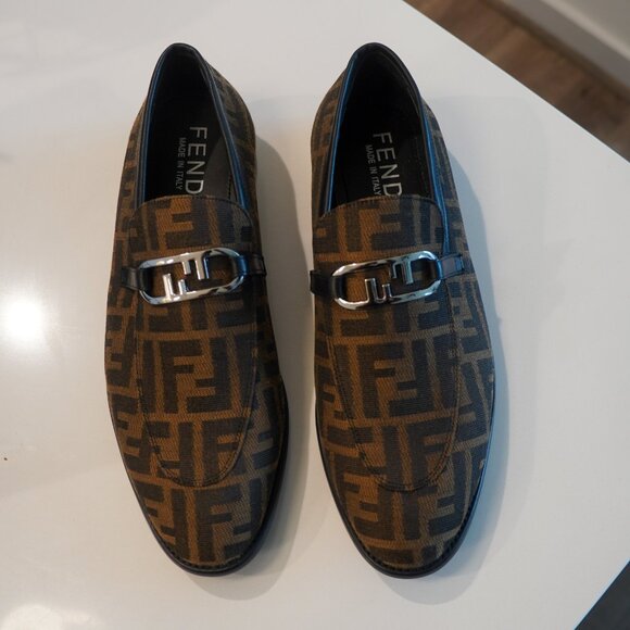 Fendi - O'Lock FF Jacquard Loafer (Brown) US Size: 13 - Picture 5 of 5